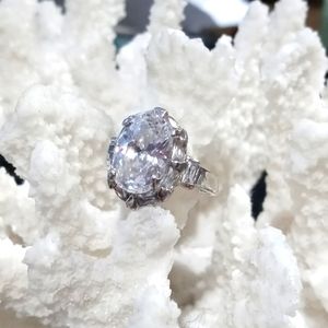 White Topaz Sterling Silver Ring